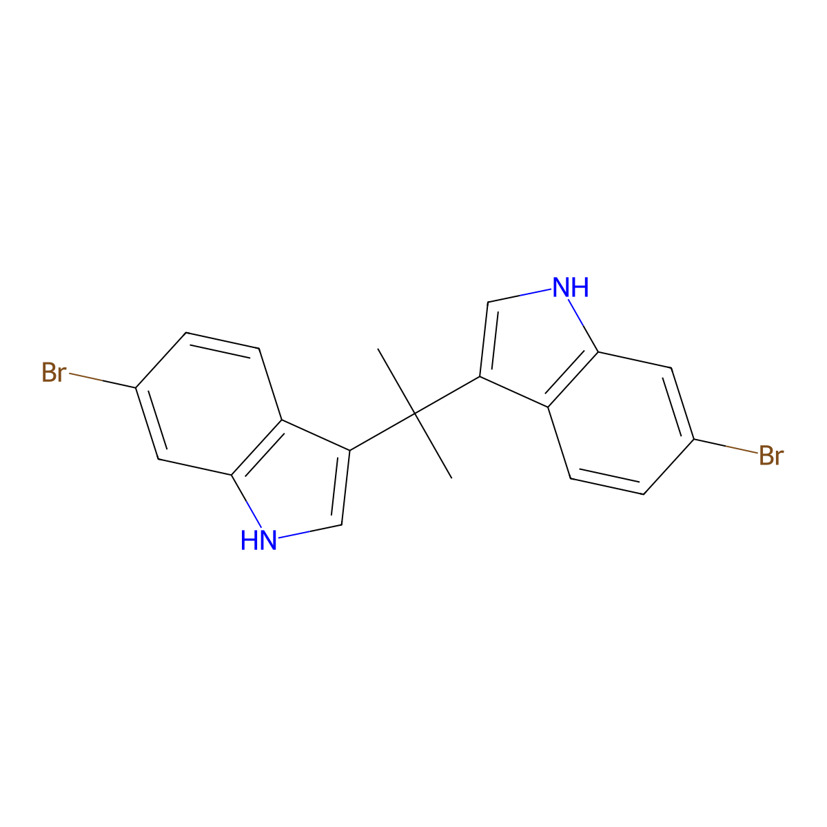 6-bromo-3-[2-(6-bromo-1H-indol-3-yl)propan-2-yl]-1H-indole molecular structure, CAS 2640963-13-7