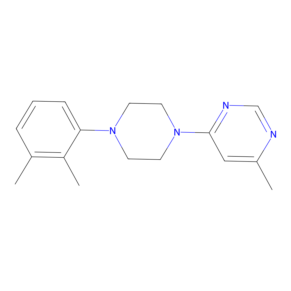 4-[4-(2,3-Dimethylphenyl)piperazin-1-yl]-6-methylpyrimidine molecular structure, CAS 2640963-14-8