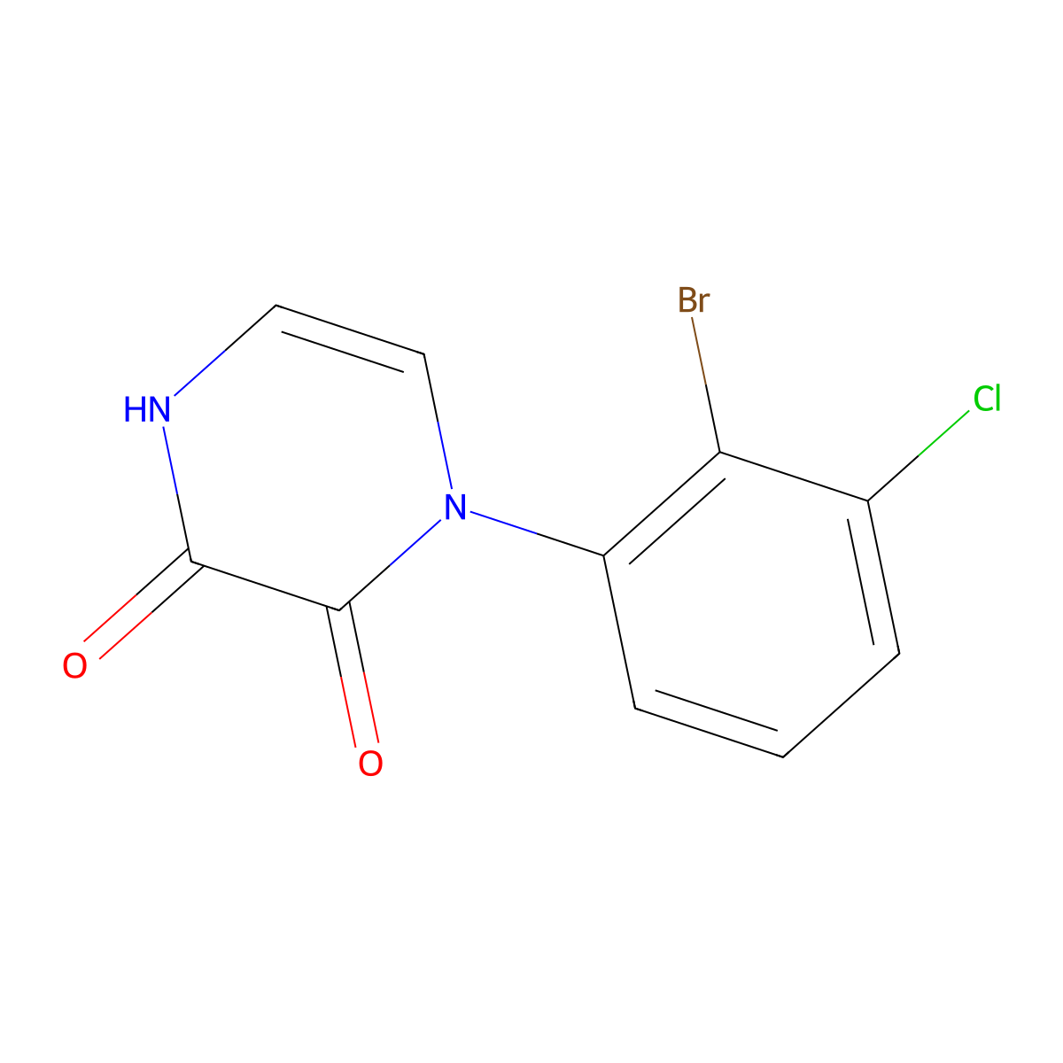 1-(2-Bromo-3-chlorophenyl)-1,2,3,4-tetrahydropyrazine-2,3-dione molecular structure, CAS 2640963-17-1