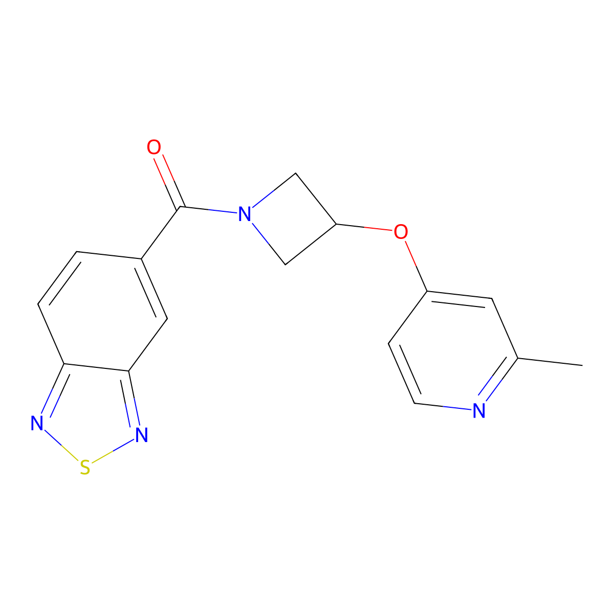 5-{3-[(2-Methylpyridin-4-yl)oxy]azetidine-1-carbonyl}-2,1,3-benzothiadiazole molecular structure, CAS 2640963-83-1