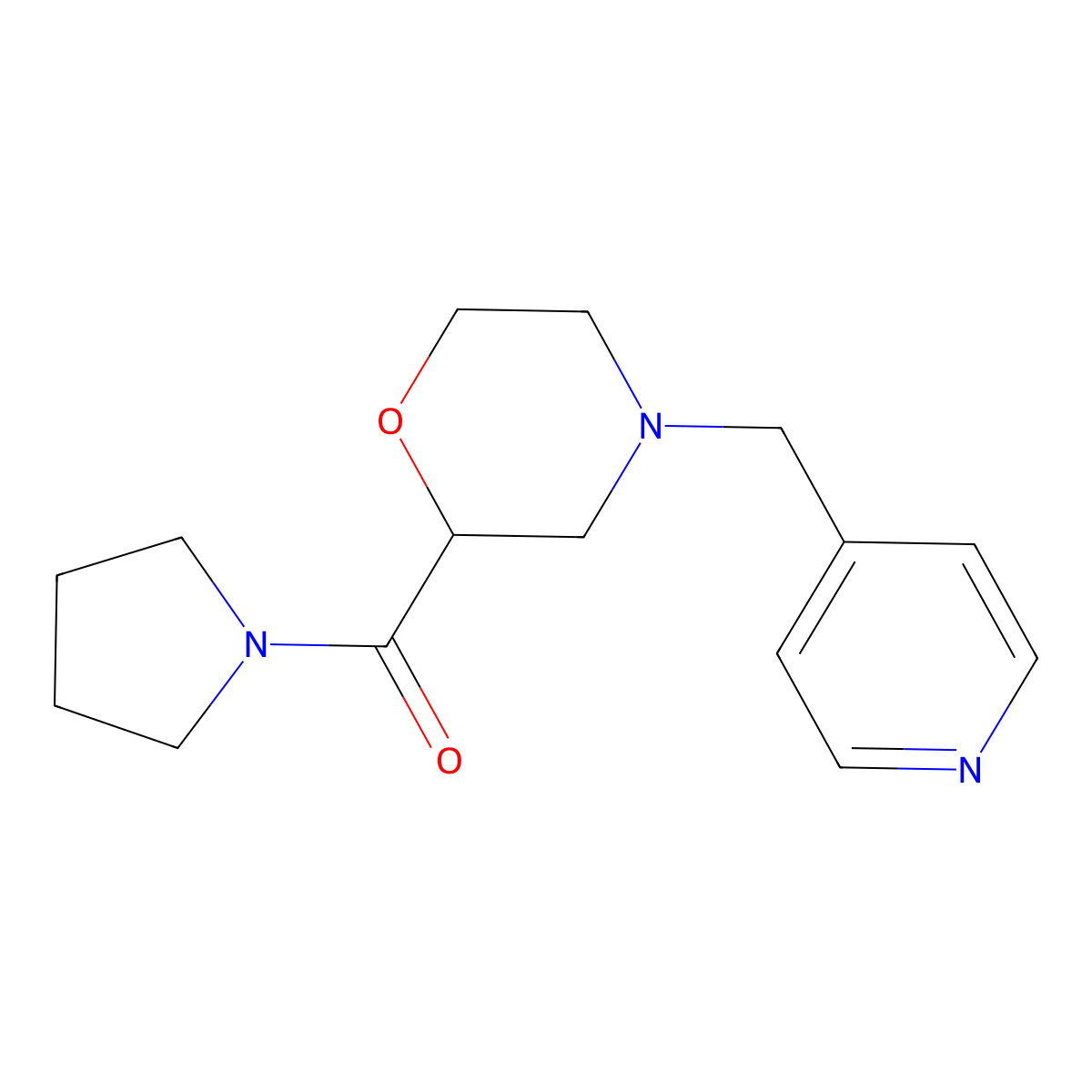 4-[(Pyridin-4-yl)methyl]-2-(pyrrolidine-1-carbonyl)morpholine molecular structure, CAS 2640963-89-7