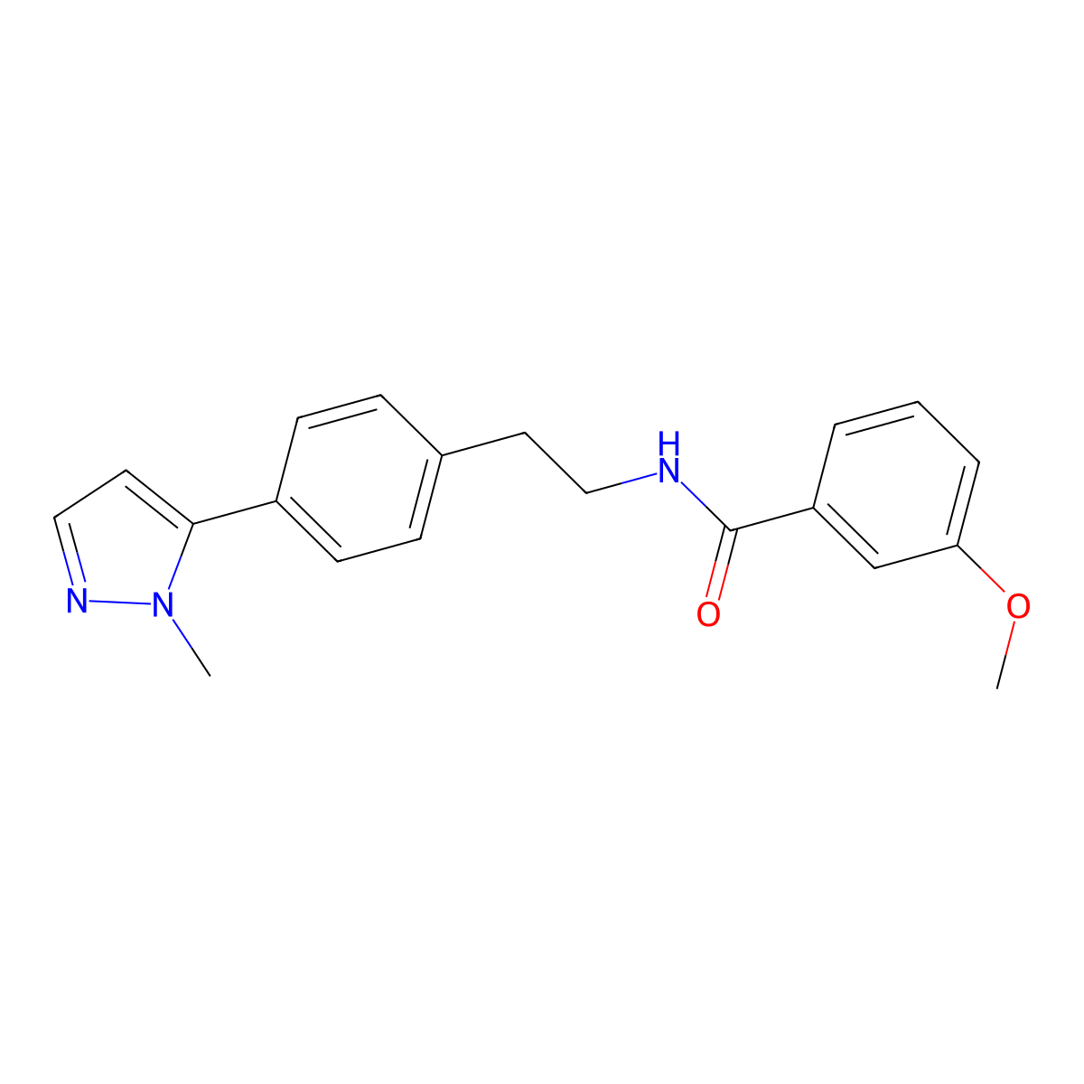3-methoxy-N-{2-[4-(1-methyl-1H-pyrazol-5-yl)phenyl]ethyl}benzamide molecular structure, CAS 2640964-48-1