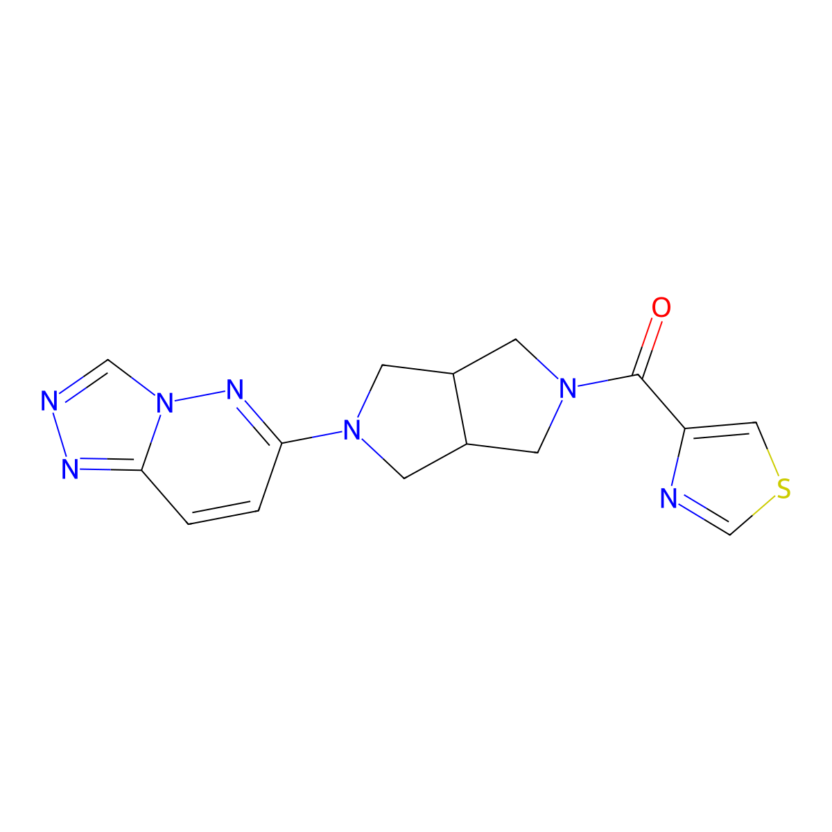 4-(5-{[1,2,4]Triazolo[4,3-b]pyridazin-6-yl}-octahydropyrrolo[3,4-c]pyrrole-2-carbonyl)-1,3-thiazole molecular structure, CAS 2640964-58-3