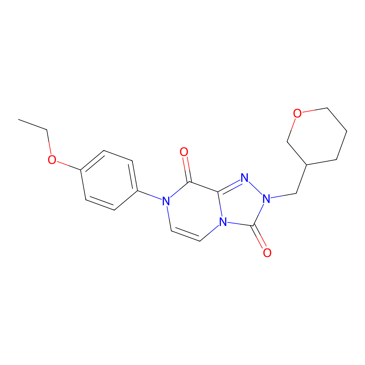7-(4-ethoxyphenyl)-2-[(oxan-3-yl)methyl]-2H,3H,7H,8H-[1,2,4]triazolo[4,3-a]pyrazine-3,8-dione molecular structure, CAS 2640964-65-2