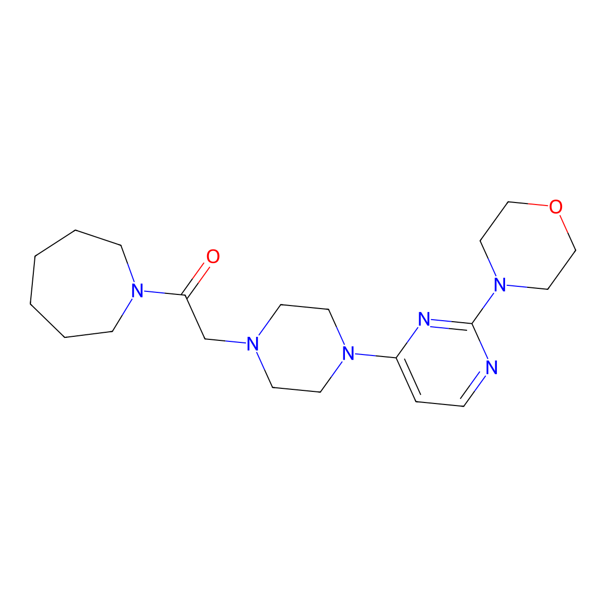 1-(Azepan-1-yl)-2-{4-[2-(morpholin-4-yl)pyrimidin-4-yl]piperazin-1-yl}ethan-1-one molecular structure, CAS 2640964-78-7