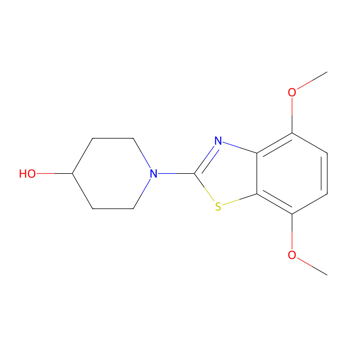 1-(4,7-Dimethoxy-1,3-benzothiazol-2-yl)piperidin-4-ol molecular structure, CAS 2640965-10-0
