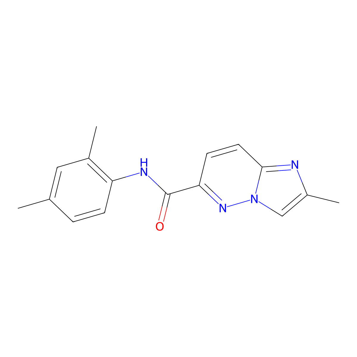 N-(2,4-dimethylphenyl)-2-methylimidazo[1,2-b]pyridazine-6-carboxamide molecular structure, CAS 2640965-15-5