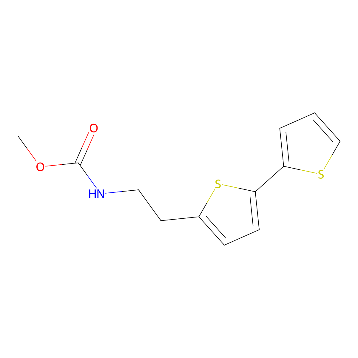 methyl N-(2-{[2,2'-bithiophene]-5-yl}ethyl)carbamate molecular structure, CAS 2640965-16-6