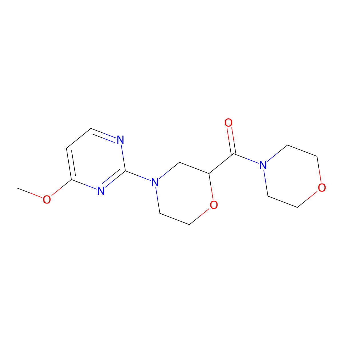 4-(4-Methoxypyrimidin-2-yl)-2-(morpholine-4-carbonyl)morpholine molecular structure, CAS 2640965-26-8