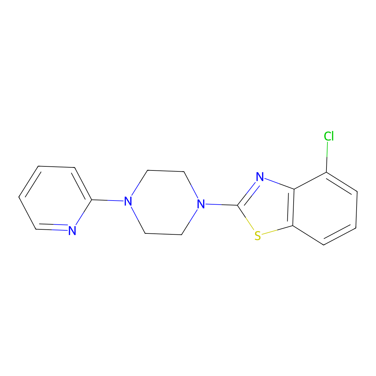 4-Chloro-2-[4-(pyridin-2-yl)piperazin-1-yl]-1,3-benzothiazole molecular structure, CAS 2640965-30-4