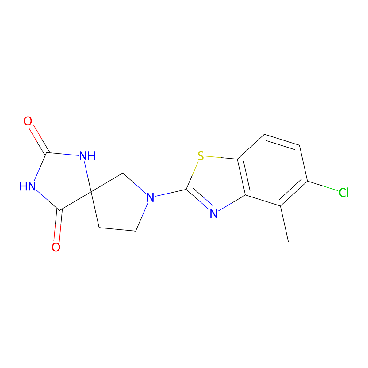7-(5-Chloro-4-methyl-1,3-benzothiazol-2-yl)-1,3,7-triazaspiro[4.4]nonane-2,4-dione molecular structure, CAS 2640965-60-0