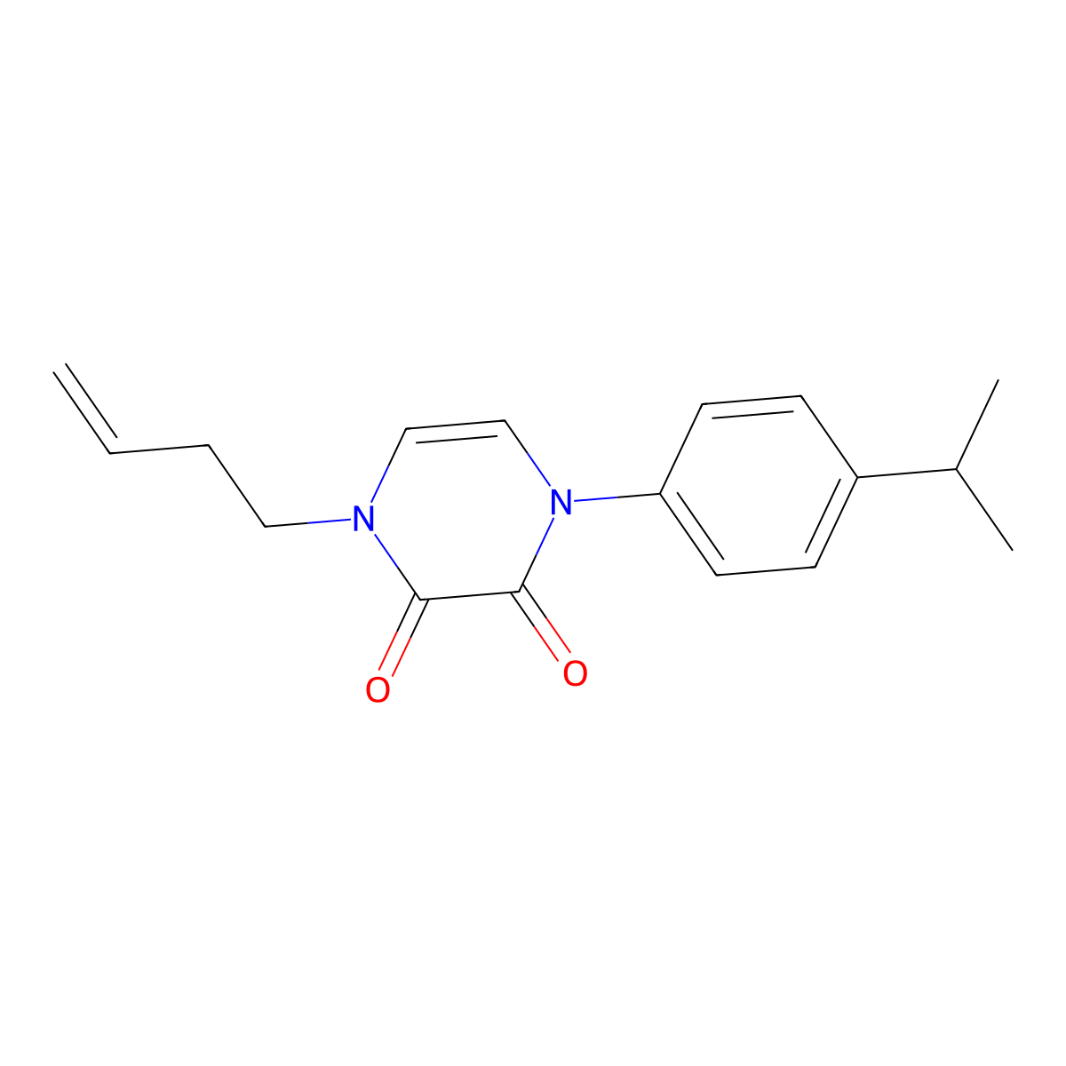 1-(But-3-en-1-yl)-4-[4-(propan-2-yl)phenyl]-1,2,3,4-tetrahydropyrazine-2,3-dione molecular structure, CAS 2640965-62-2