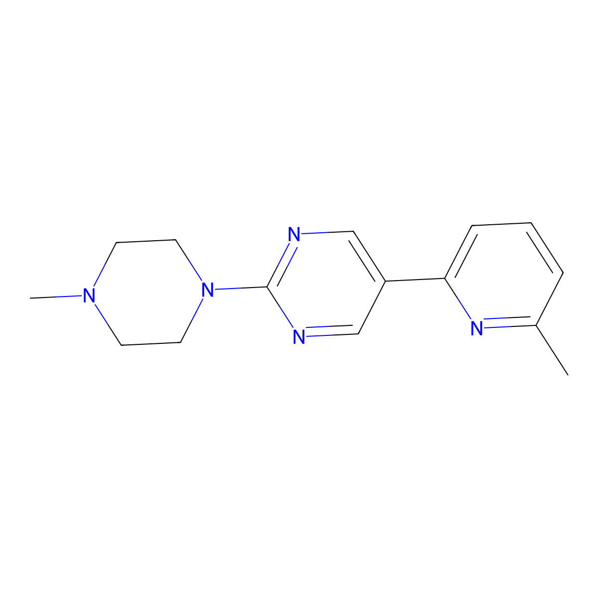 2-(4-Methylpiperazin-1-yl)-5-(6-methylpyridin-2-yl)pyrimidine molecular structure, CAS 2640966-10-3