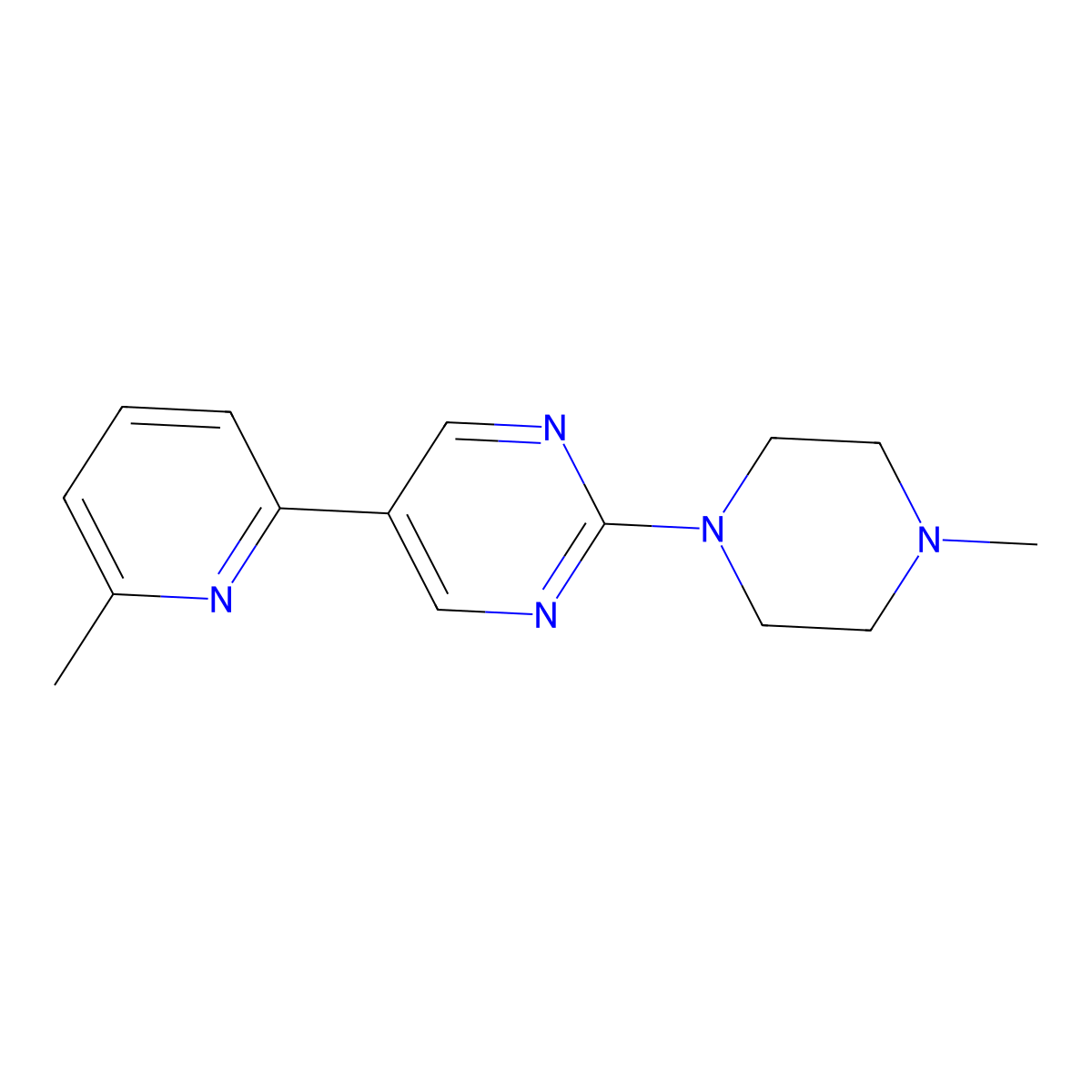 2-(4-Methylpiperazin-1-yl)-5-(6-methylpyridin-2-yl)pyrimidine molecular structure, CAS 2640966-10-3