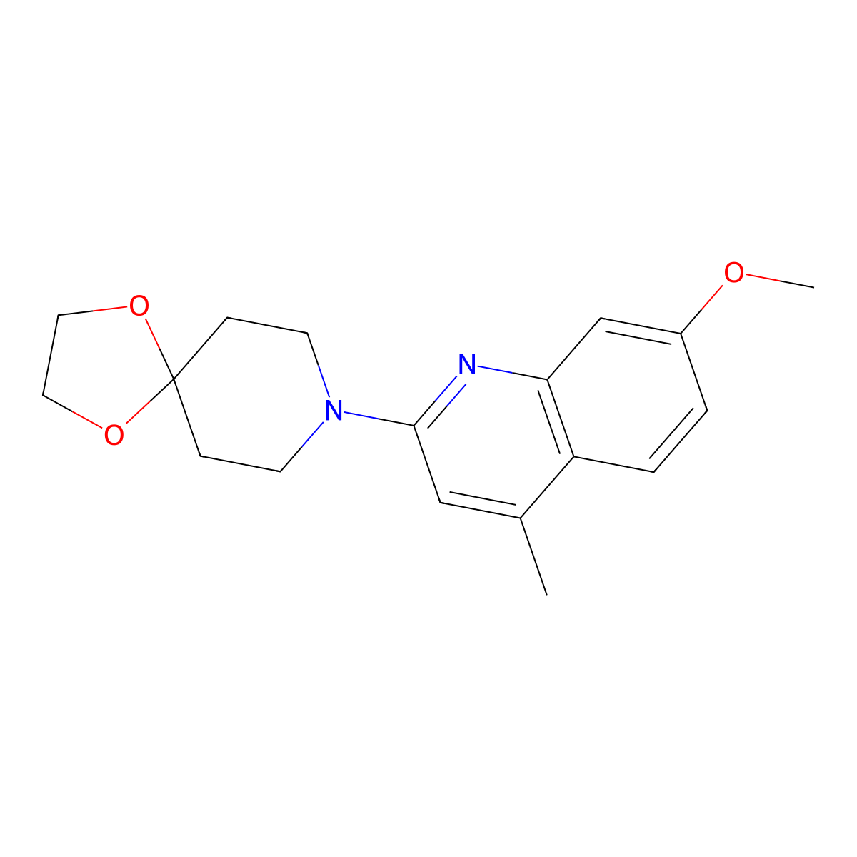8-(7-Methoxy-4-methylquinolin-2-yl)-1,4-dioxa-8-azaspiro[4.5]decane molecular structure, CAS 2640966-28-3