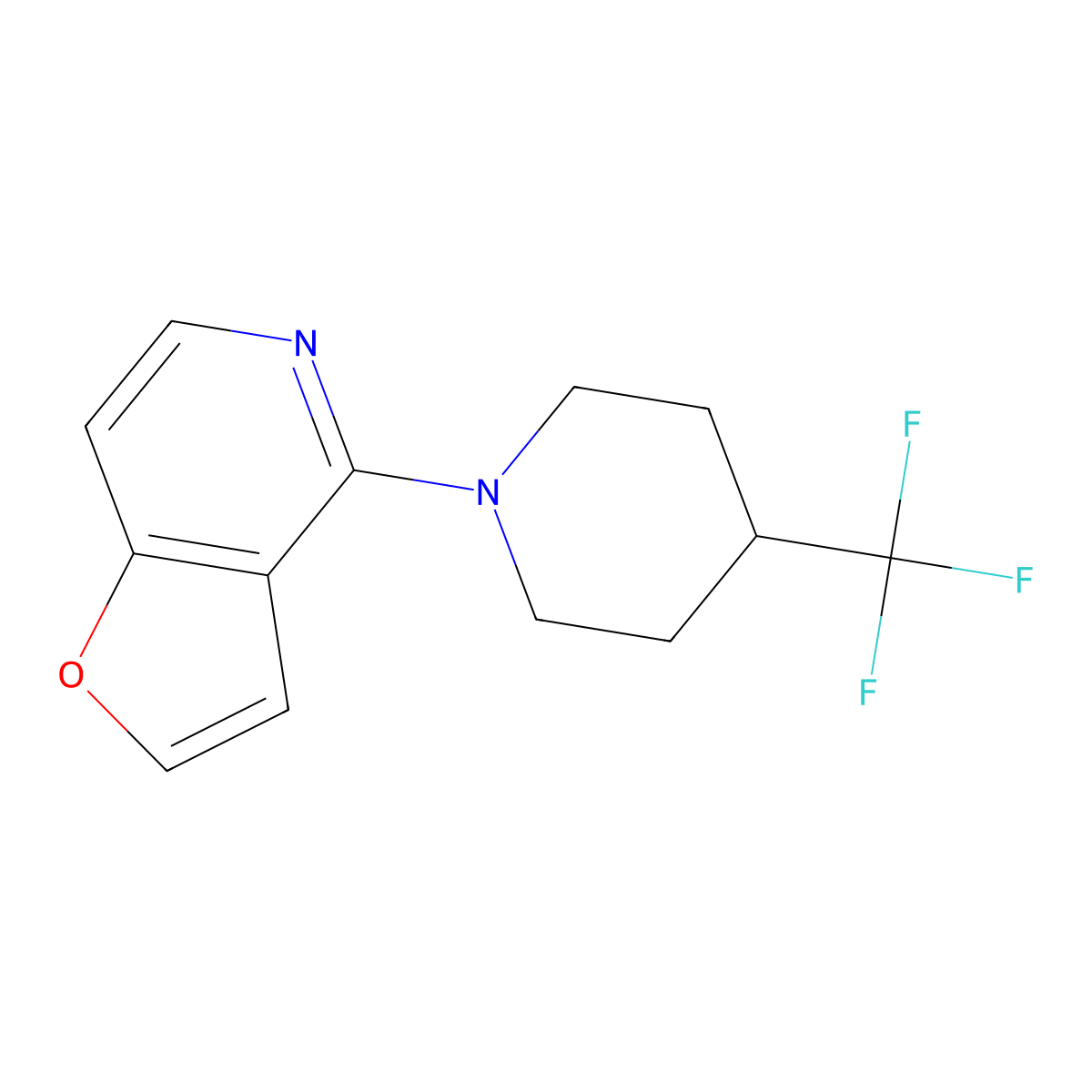 1-{Furo[3,2-c]pyridin-4-yl}-4-(trifluoromethyl)piperidine molecular structure, CAS 2640966-39-6