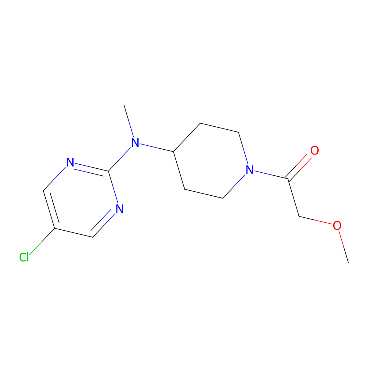 1-{4-[(5-Chloropyrimidin-2-yl)(methyl)amino]piperidin-1-yl}-2-methoxyethan-1-one molecular structure, CAS 2640966-42-1