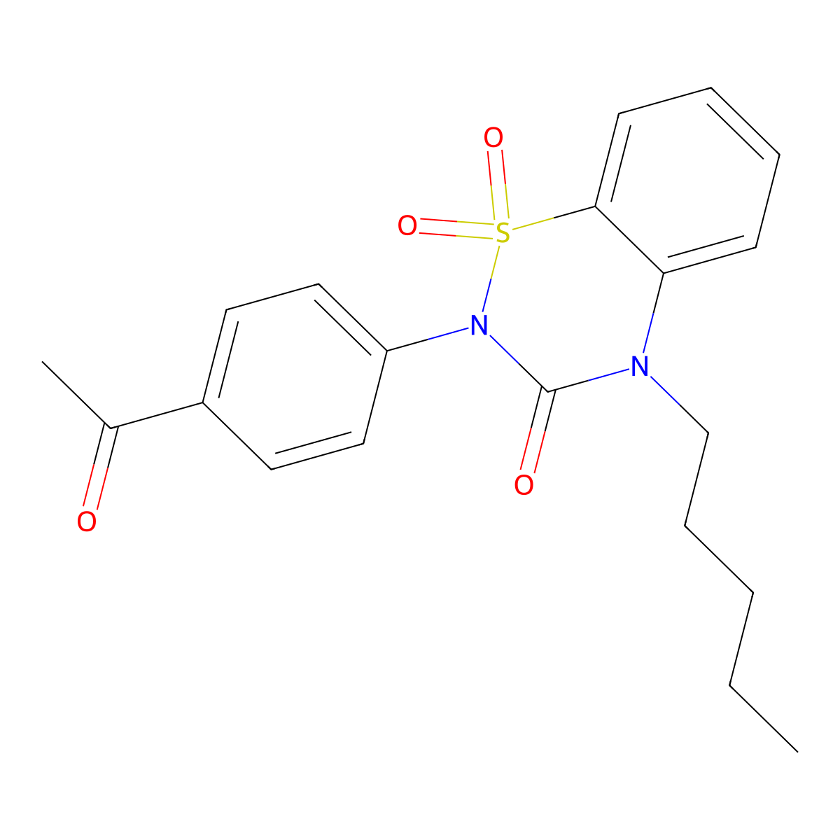 2-(4-Acetylphenyl)-1,1-dioxo-4-pentyl-1lambda6,2,4-benzothiadiazin-3-one molecular structure, CAS 2640966-69-2