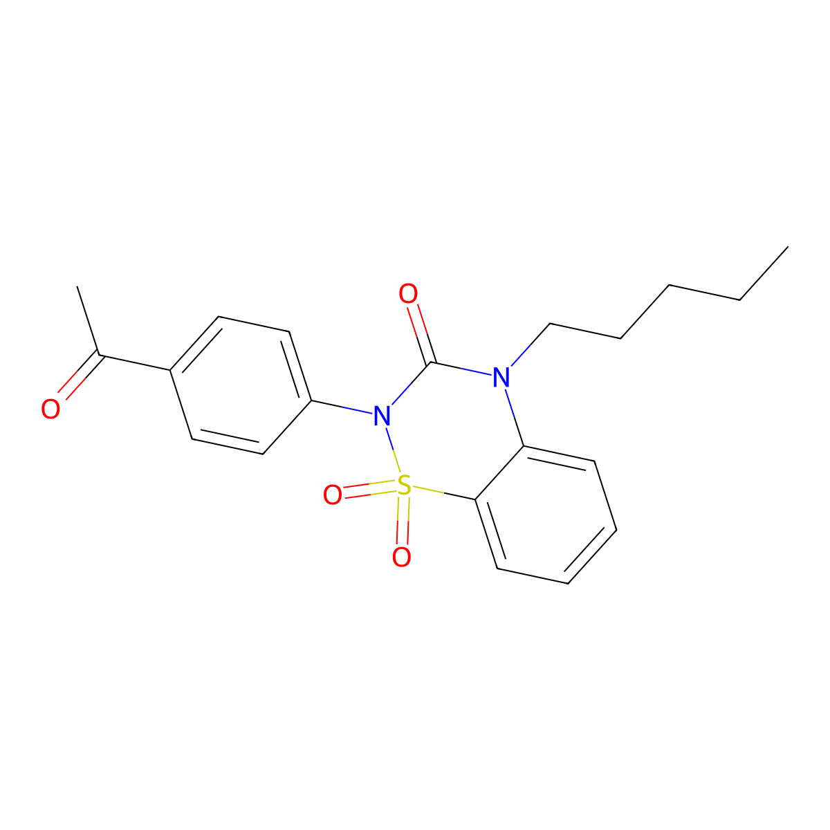 2-(4-Acetylphenyl)-1,1-dioxo-4-pentyl-1lambda6,2,4-benzothiadiazin-3-one molecular structure, CAS 2640966-69-2