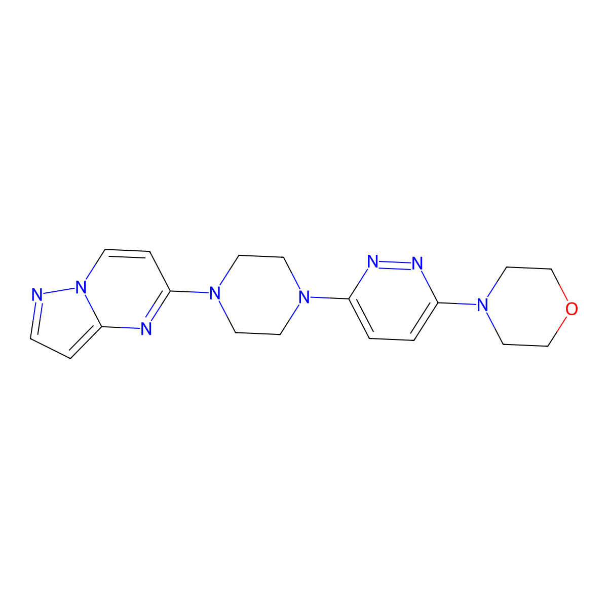 4-[6-(4-{Pyrazolo[1,5-a]pyrimidin-5-yl}piperazin-1-yl)pyridazin-3-yl]morpholine molecular structure, CAS 2640966-75-0