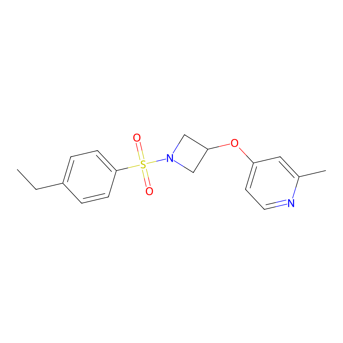 4-{[1-(4-Ethylbenzenesulfonyl)azetidin-3-yl]oxy}-2-methylpyridine molecular structure, CAS 2640967-01-5