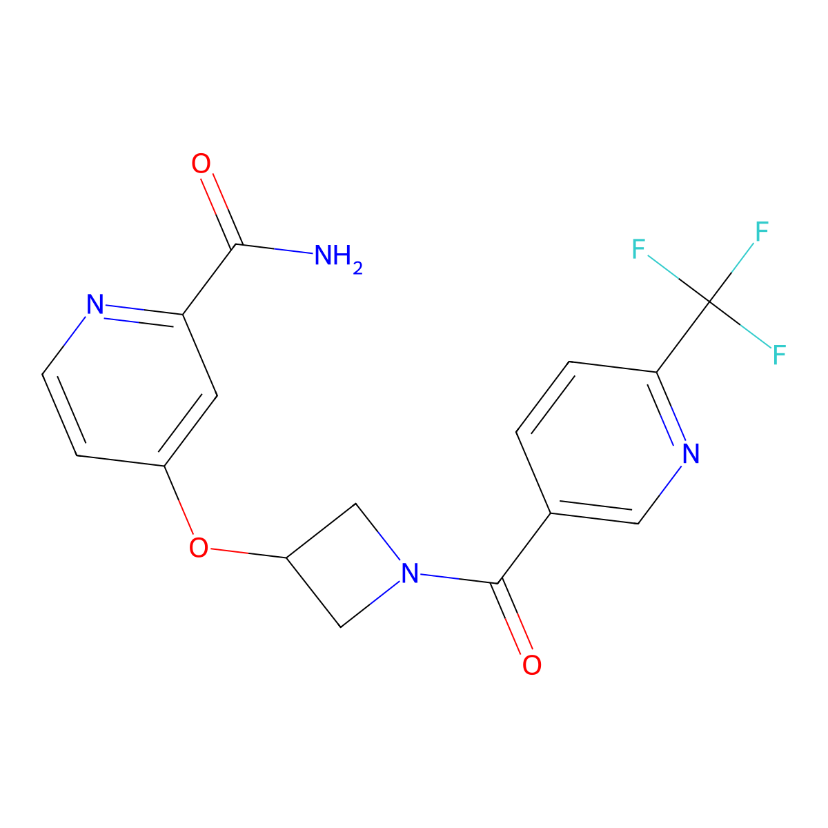 4-({1-[6-(Trifluoromethyl)pyridine-3-carbonyl]azetidin-3-yl}oxy)pyridine-2-carboxamide molecular structure, CAS 2640967-15-1