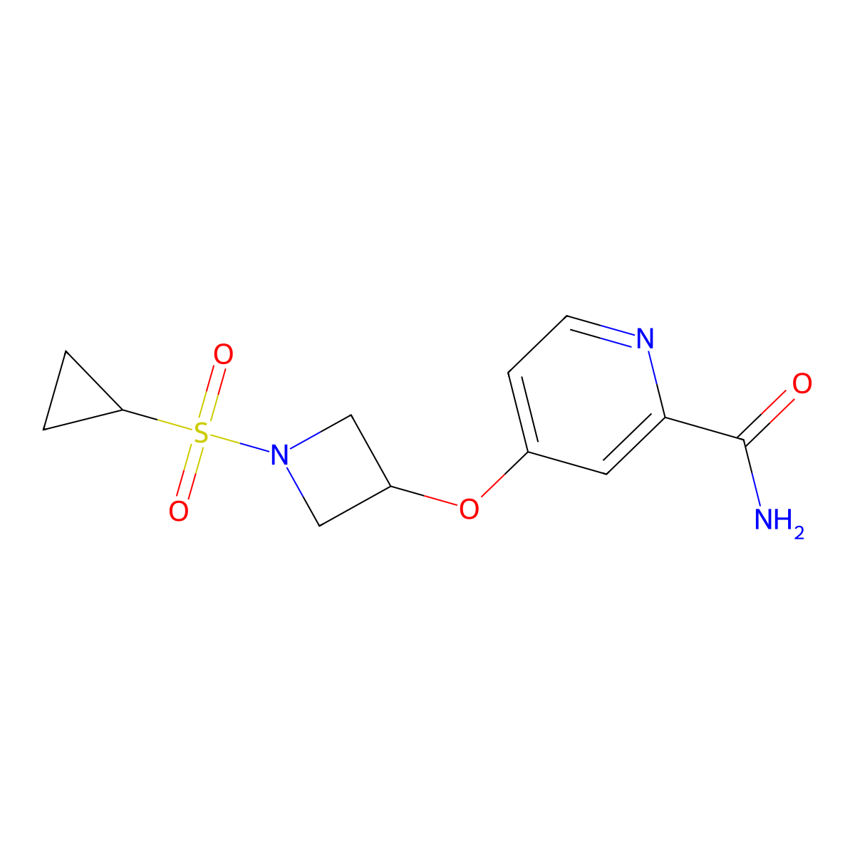 4-{[1-(Cyclopropanesulfonyl)azetidin-3-yl]oxy}pyridine-2-carboxamide molecular structure, CAS 2640967-27-5