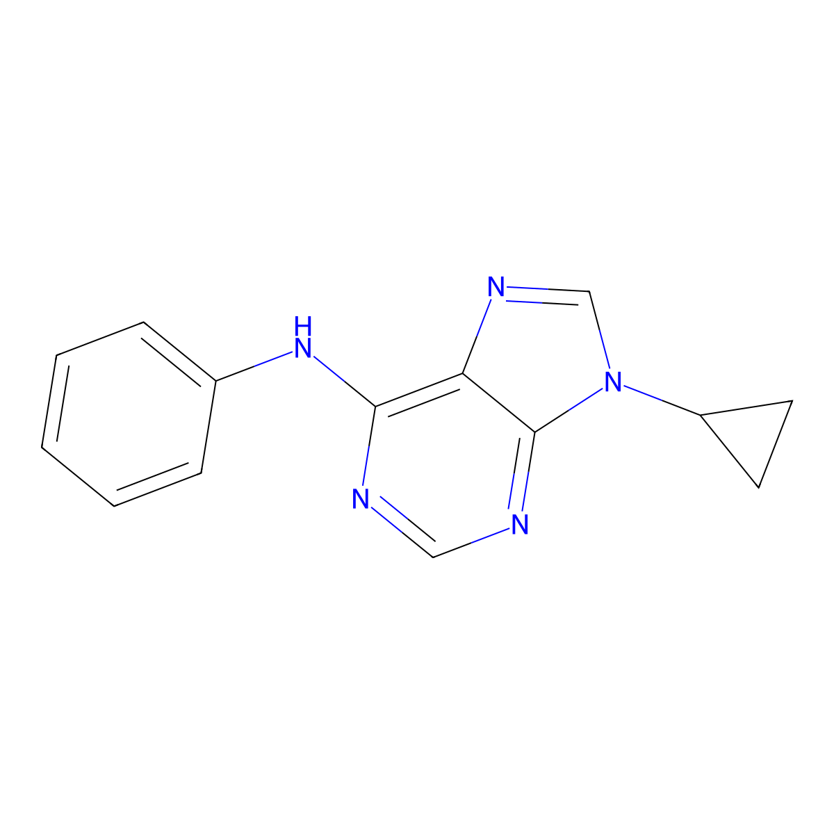 9-cyclopropyl-N-phenyl-9H-purin-6-amine molecular structure, CAS 2640967-35-5