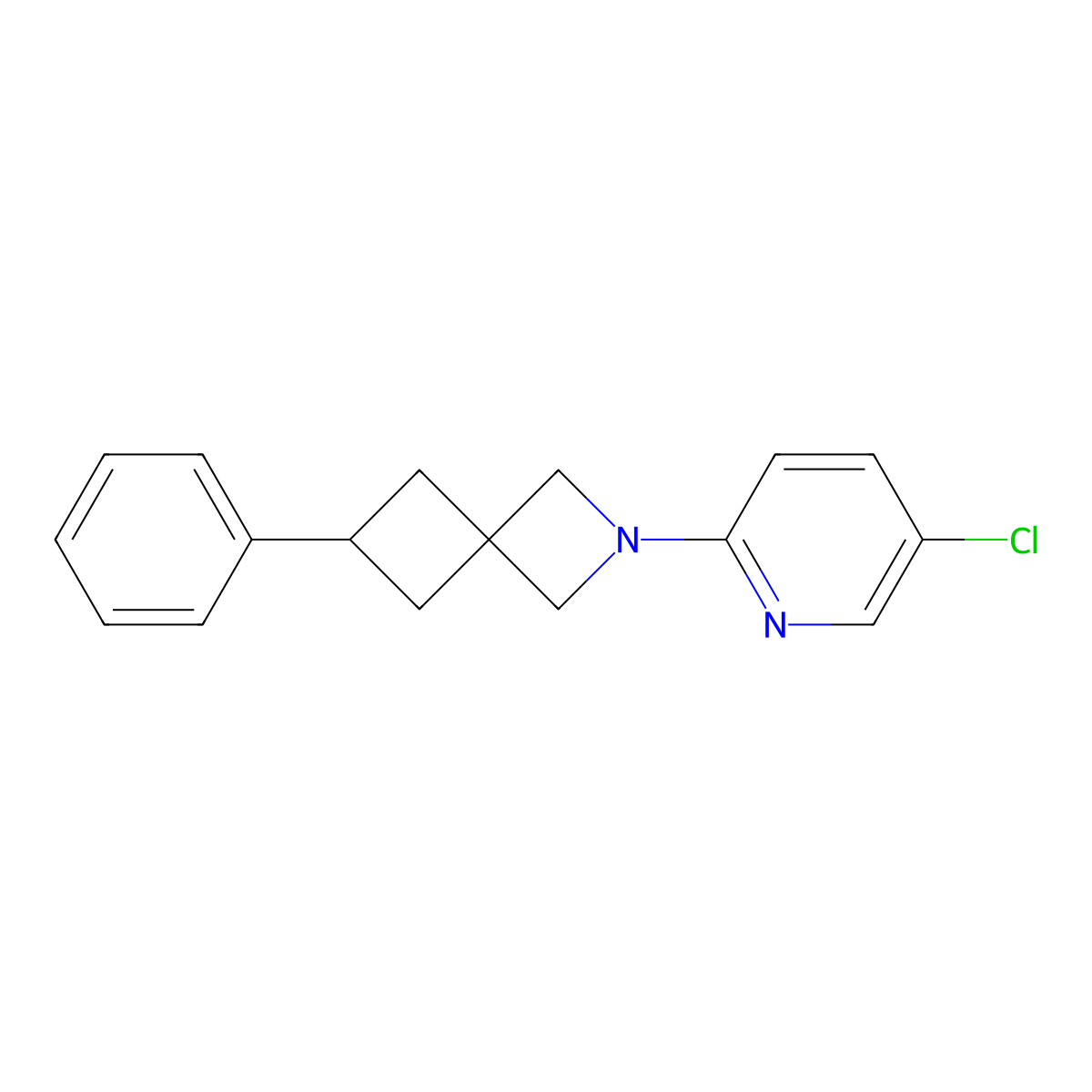 2-(5-Chloropyridin-2-yl)-6-phenyl-2-azaspiro[3.3]heptane molecular structure, CAS 2640967-67-3