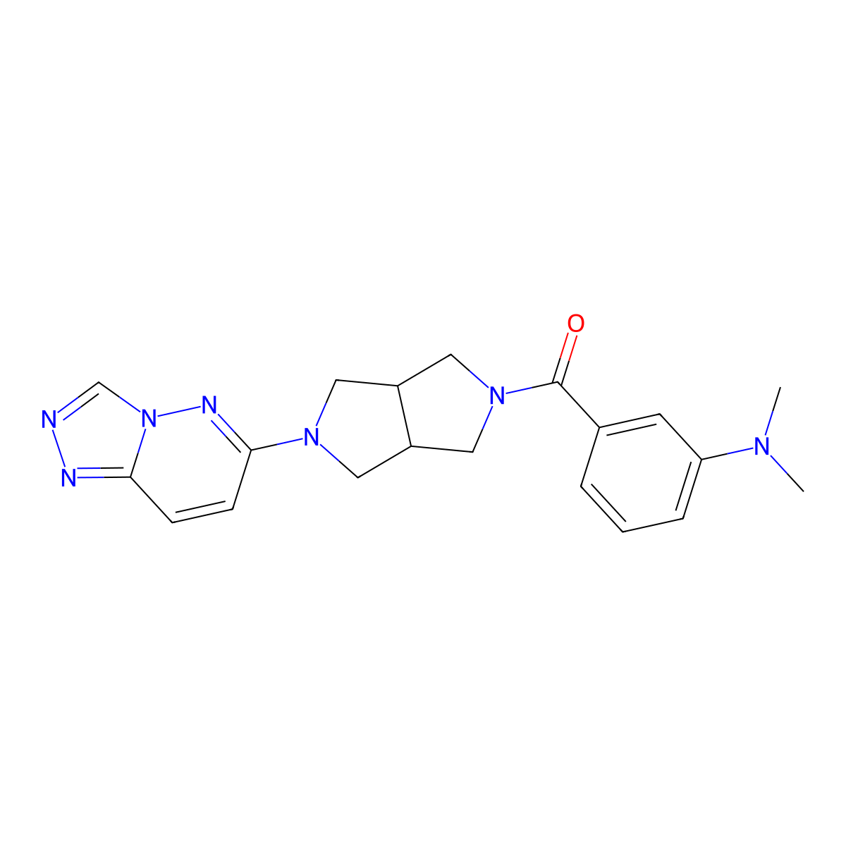 N,N-dimethyl-3-(5-{[1,2,4]triazolo[4,3-b]pyridazin-6-yl}-octahydropyrrolo[3,4-c]pyrrole-2-carbonyl)aniline molecular structure, CAS 2640967-99-1