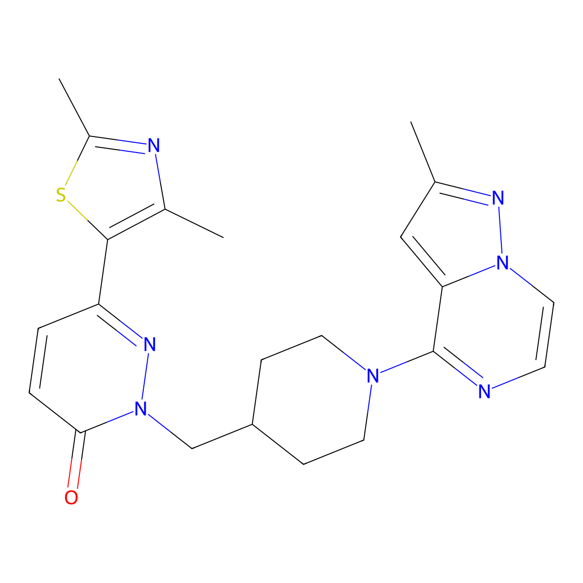 6-(2,4-Dimethyl-1,3-thiazol-5-yl)-2-[(1-{2-methylpyrazolo[1,5-a]pyrazin-4-yl}piperidin-4-yl)methyl]-2,3-dihydropyridazin-3-one molecular structure, CAS 2640968-03-0