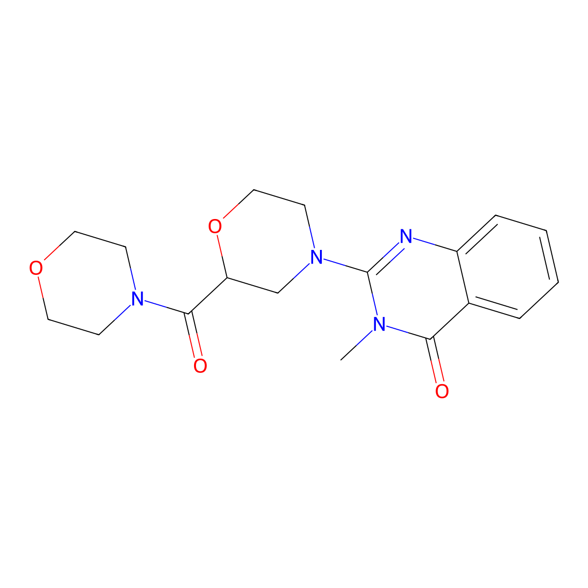 3-Methyl-2-[2-(morpholine-4-carbonyl)morpholin-4-yl]-3,4-dihydroquinazolin-4-one molecular structure, CAS 2640968-17-6