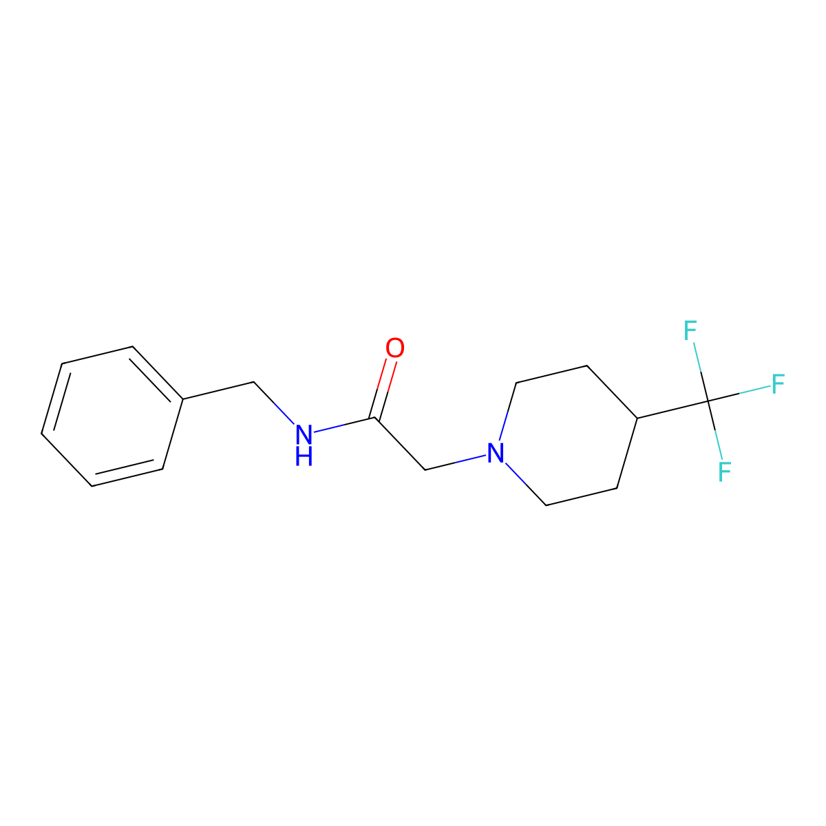 N-benzyl-2-[4-(trifluoromethyl)piperidin-1-yl]acetamide molecular structure, CAS 2640968-21-2