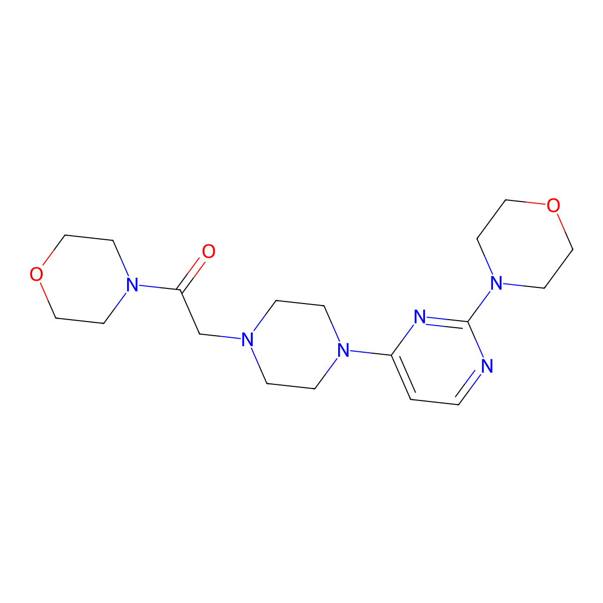 1-(Morpholin-4-yl)-2-{4-[2-(morpholin-4-yl)pyrimidin-4-yl]piperazin-1-yl}ethan-1-one molecular structure, CAS 2640968-22-3