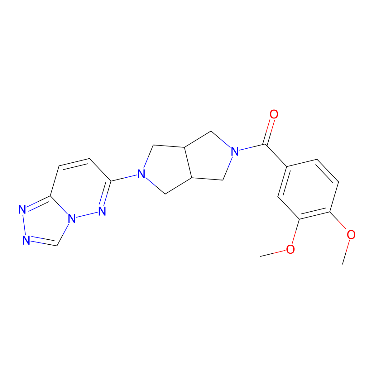 2-(3,4-Dimethoxybenzoyl)-5-{[1,2,4]triazolo[4,3-b]pyridazin-6-yl}-octahydropyrrolo[3,4-c]pyrrole molecular structure, CAS 2640968-78-9