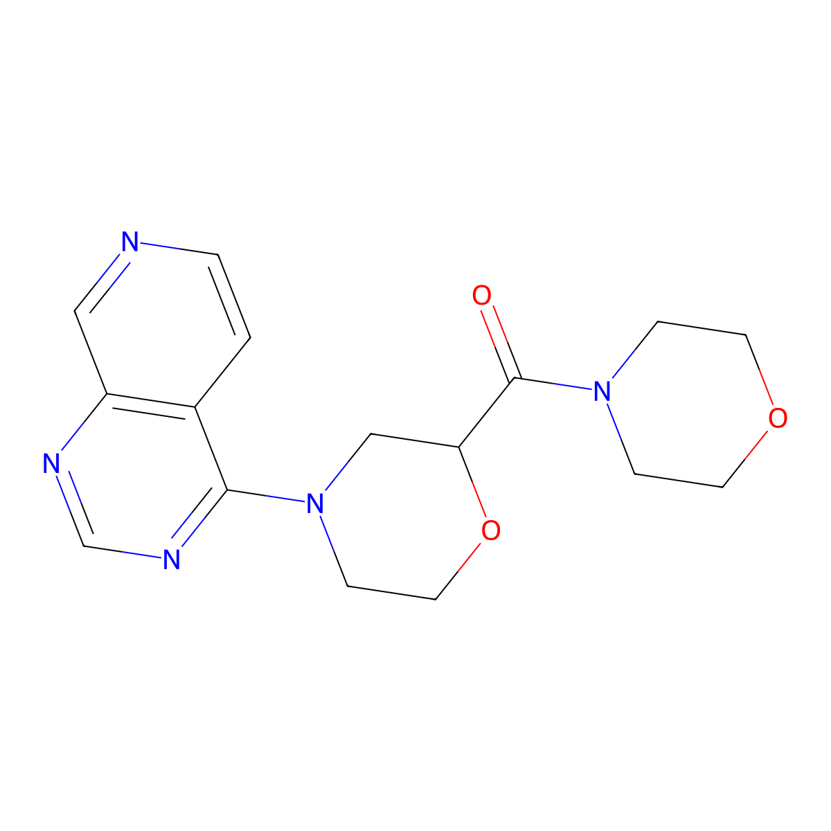 2-(Morpholine-4-carbonyl)-4-{pyrido[3,4-d]pyrimidin-4-yl}morpholine molecular structure, CAS 2640968-85-8