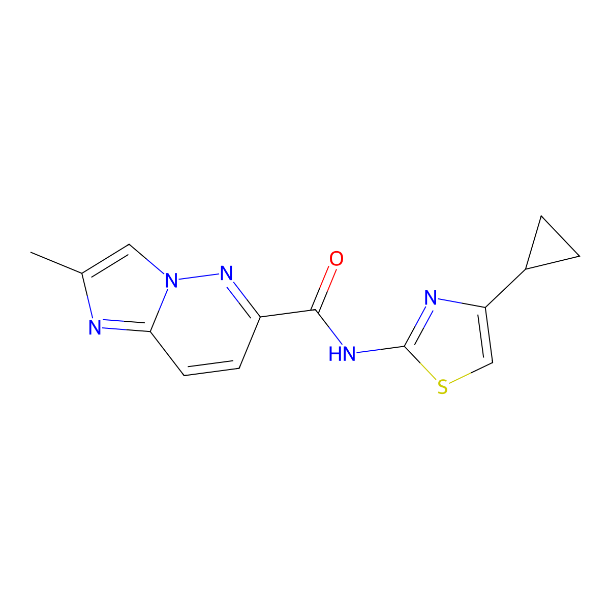N-(4-cyclopropyl-1,3-thiazol-2-yl)-2-methylimidazo[1,2-b]pyridazine-6-carboxamide molecular structure, CAS 2640968-90-5