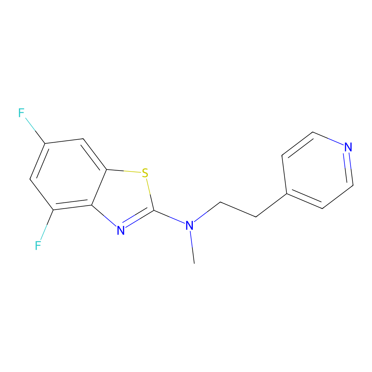 4,6-difluoro-N-methyl-N-[2-(pyridin-4-yl)ethyl]-1,3-benzothiazol-2-amine molecular structure, CAS 2640968-93-8