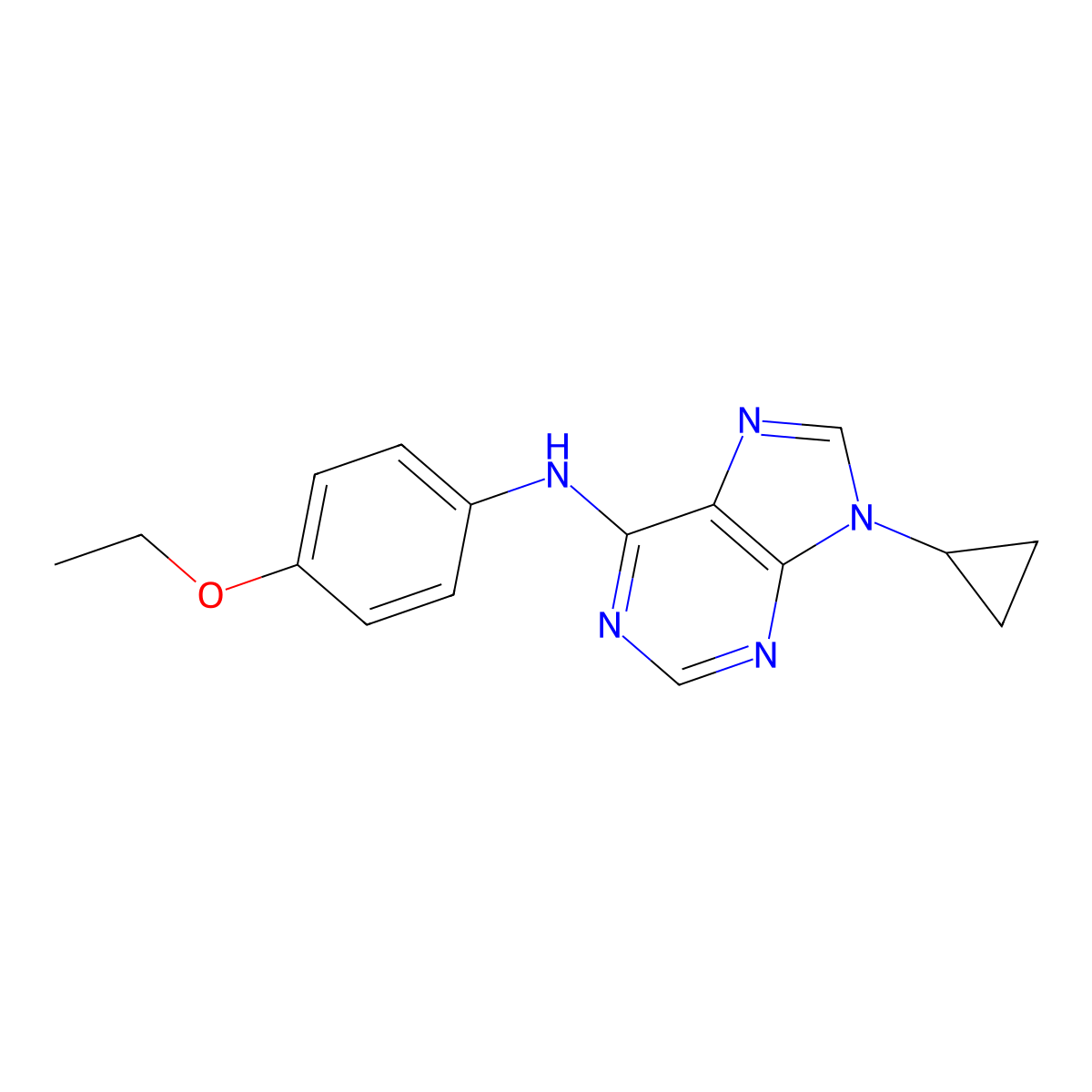 9-cyclopropyl-N-(4-ethoxyphenyl)-9H-purin-6-amine molecular structure, CAS 2640969-02-2