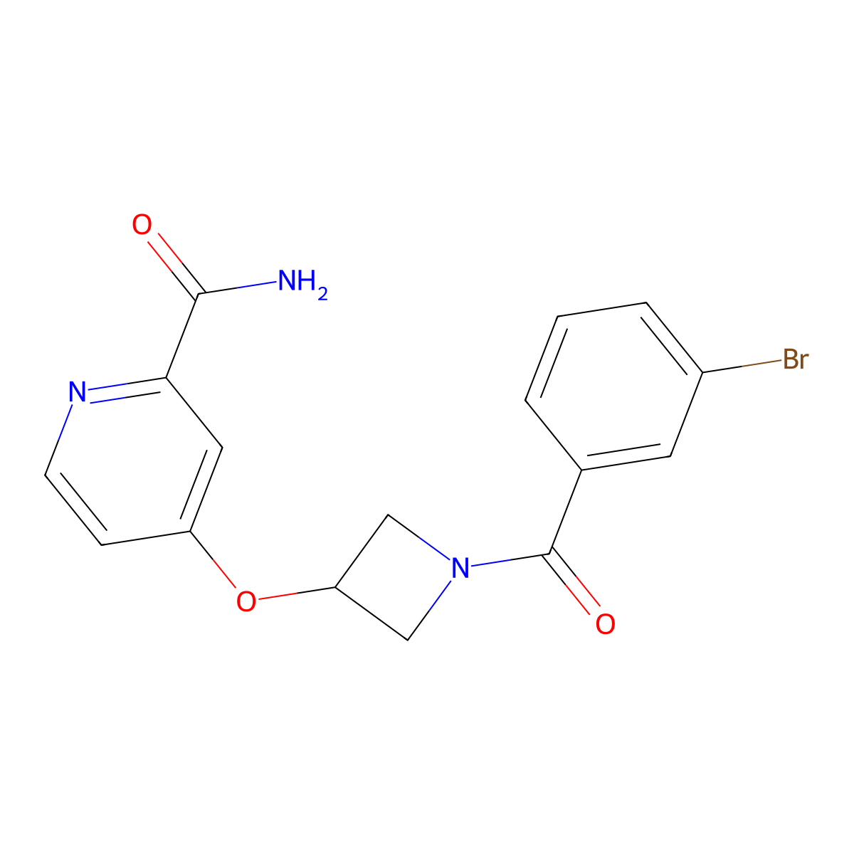 4-{[1-(3-Bromobenzoyl)azetidin-3-yl]oxy}pyridine-2-carboxamide molecular structure, CAS 2640969-04-4