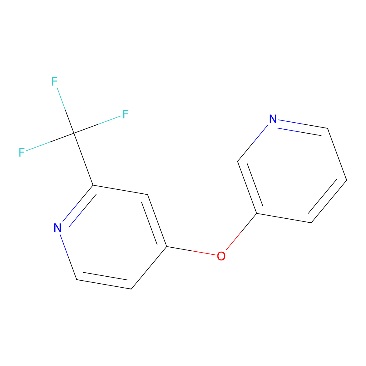4-(Pyridin-3-yloxy)-2-(trifluoromethyl)pyridine molecular structure, CAS 2640969-16-8
