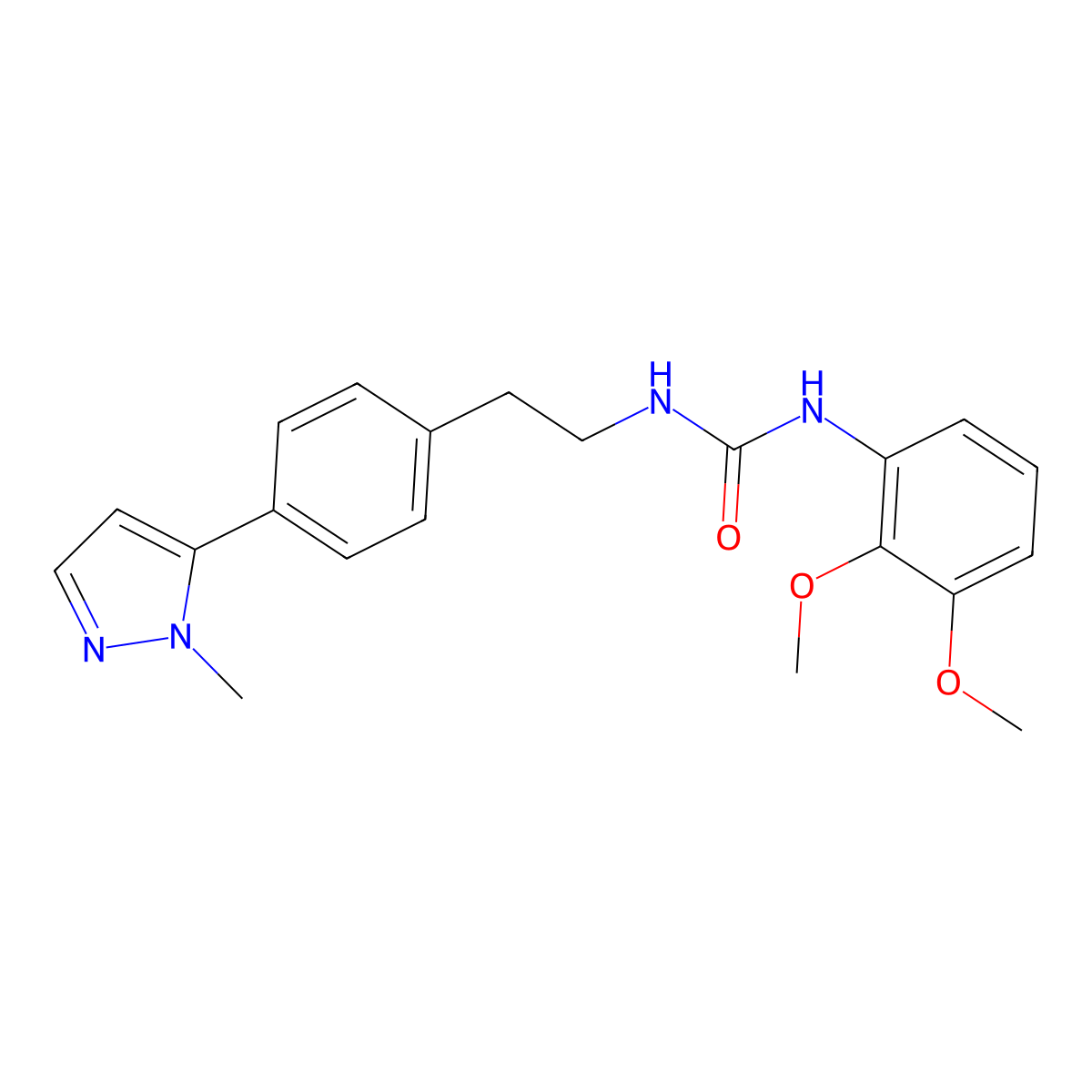 3-(2,3-dimethoxyphenyl)-1-{2-[4-(1-methyl-1H-pyrazol-5-yl)phenyl]ethyl}urea molecular structure, CAS 2640969-20-4