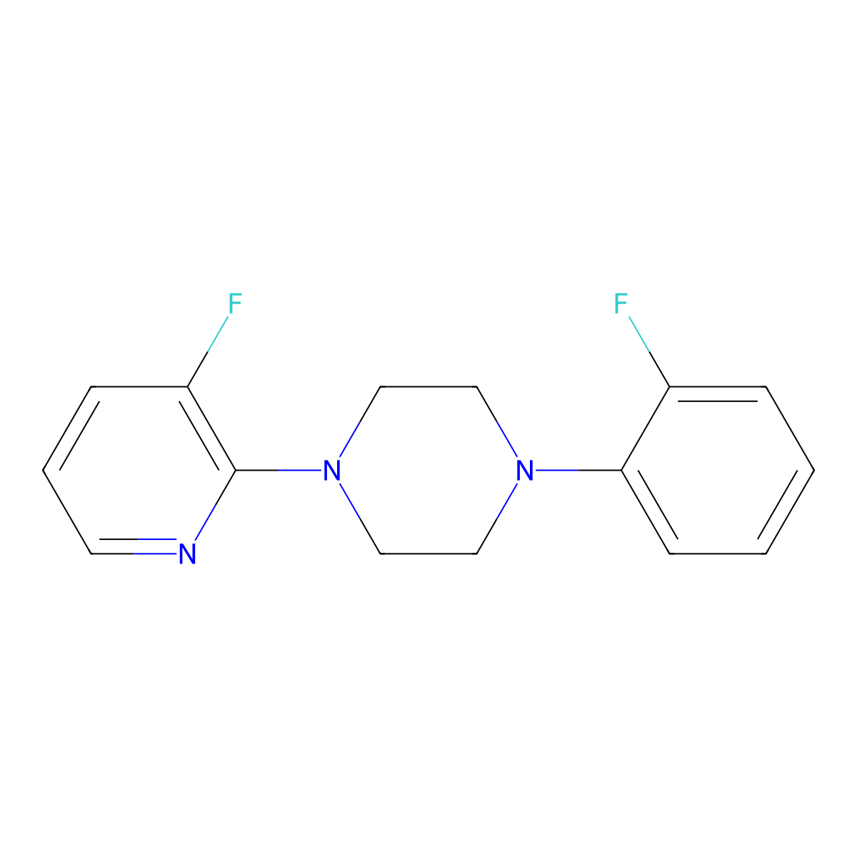 1-(2-Fluorophenyl)-4-(3-fluoropyridin-2-yl)piperazine molecular structure, CAS 2640969-25-9