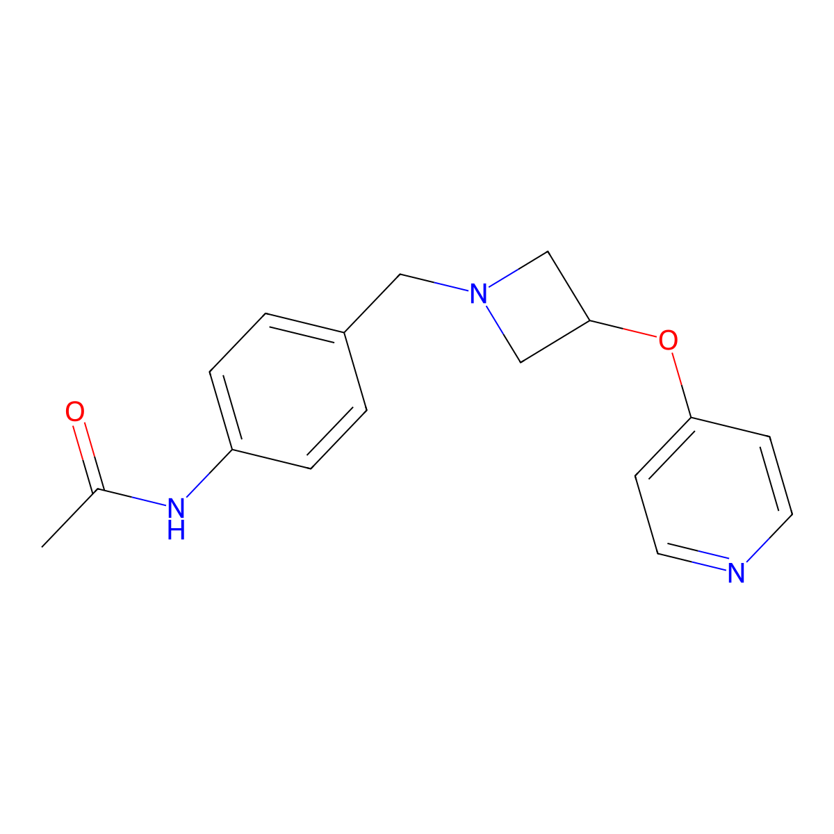N-(4-{[3-(pyridin-4-yloxy)azetidin-1-yl]methyl}phenyl)acetamide molecular structure, CAS 2640969-33-9