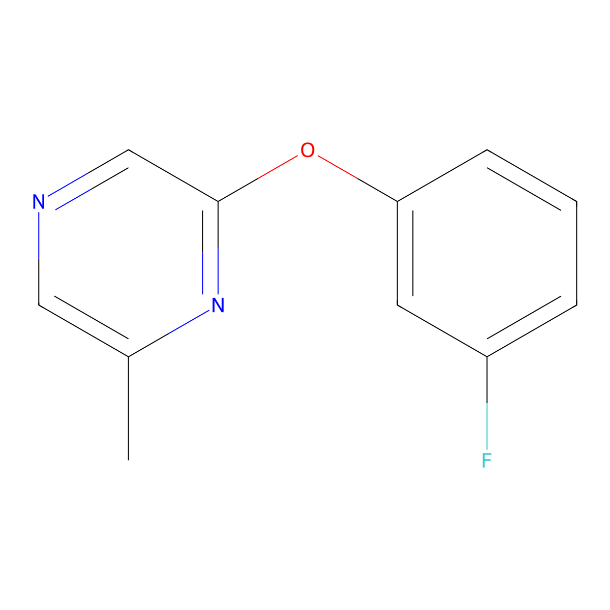 2-(3-Fluorophenoxy)-6-methylpyrazine molecular structure, CAS 2640969-56-6