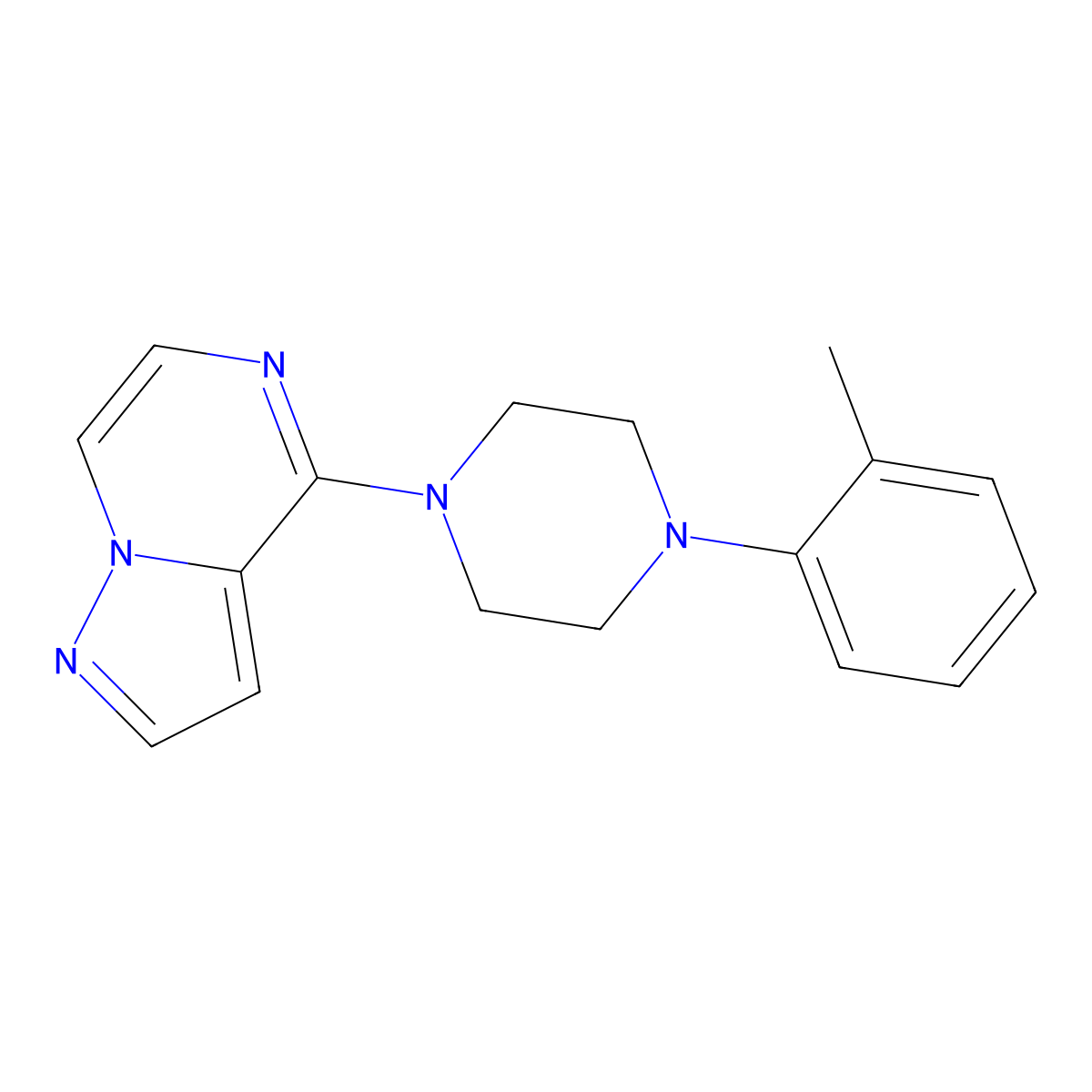 1-(2-Methylphenyl)-4-{pyrazolo[1,5-a]pyrazin-4-yl}piperazine molecular structure, CAS 2640969-70-4