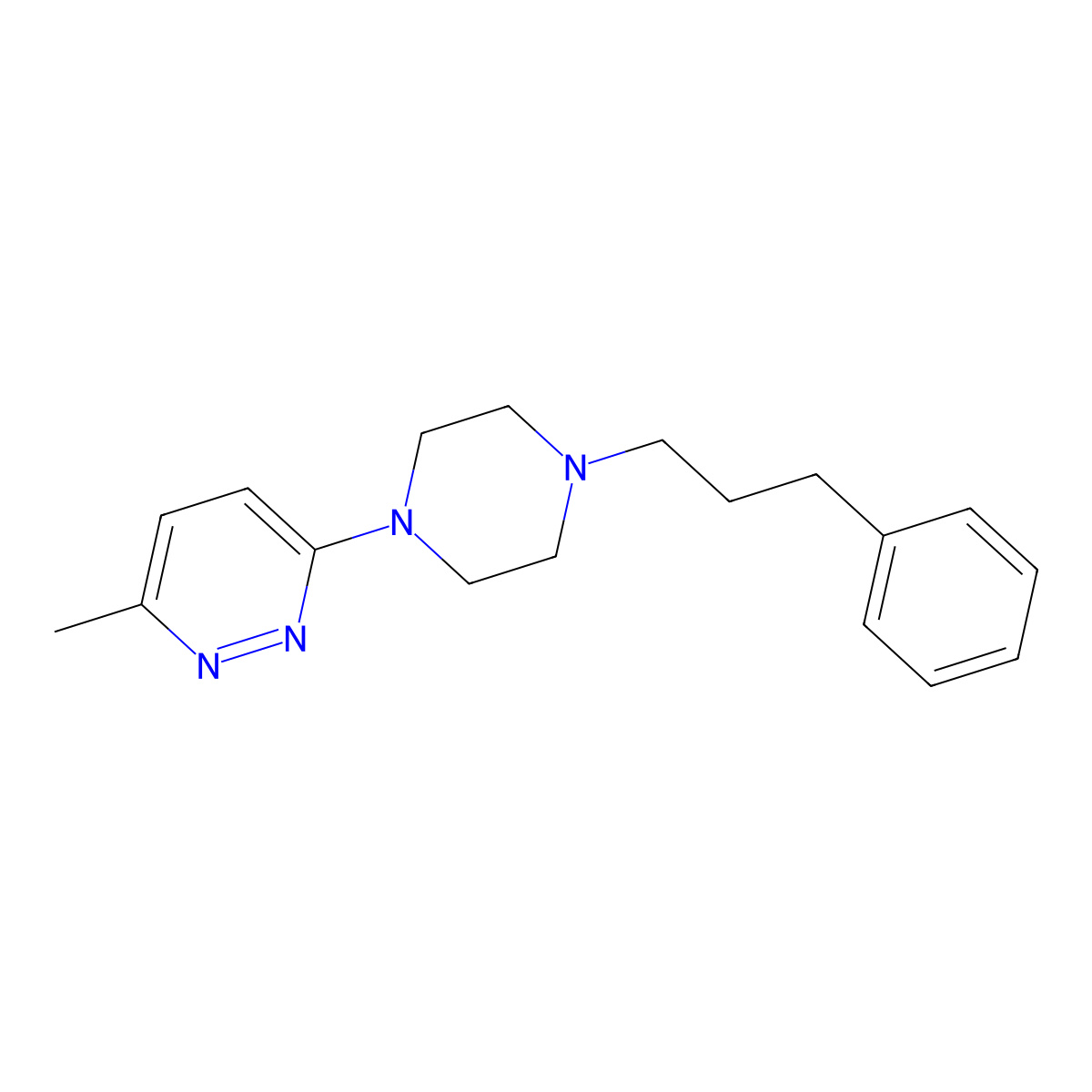 3-Methyl-6-[4-(3-phenylpropyl)piperazin-1-yl]pyridazine molecular structure, CAS 2640969-82-8