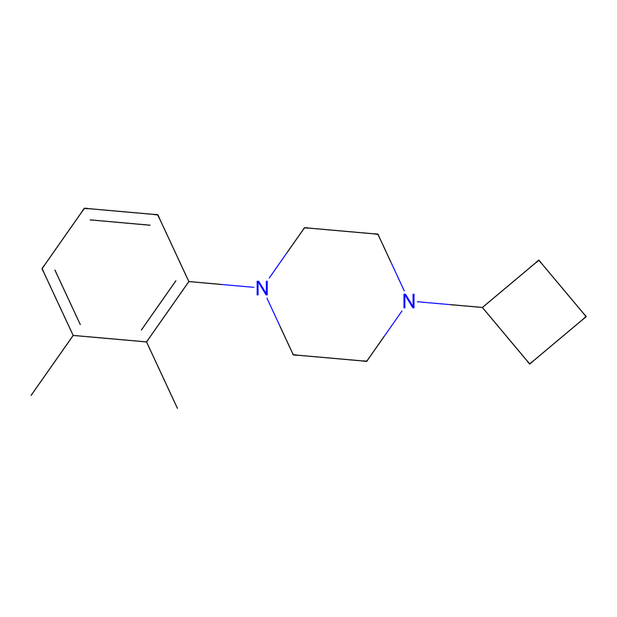 1-Cyclobutyl-4-(2,3-dimethylphenyl)piperazine molecular structure, CAS 2640970-21-2