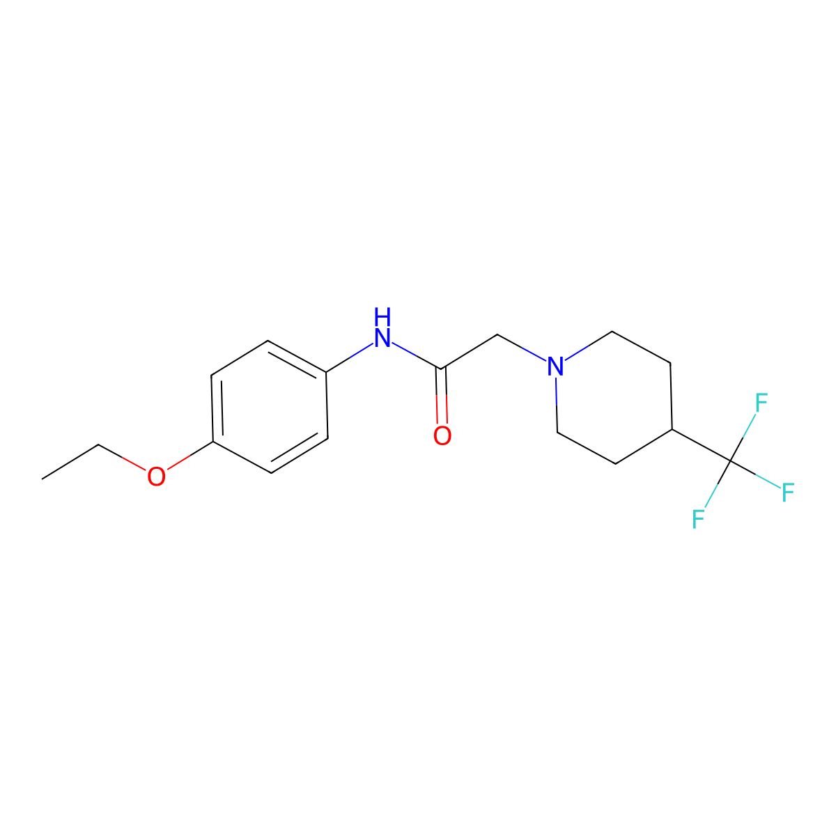 N-(4-ethoxyphenyl)-2-[4-(trifluoromethyl)piperidin-1-yl]acetamide molecular structure, CAS 2640970-22-3