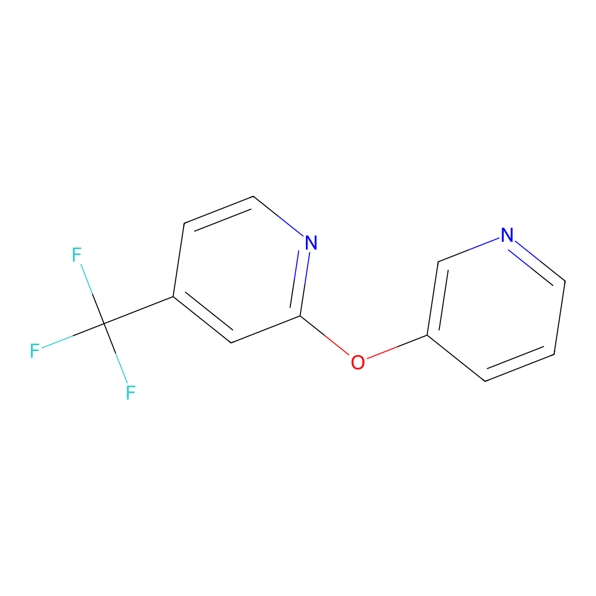 2-(Pyridin-3-yloxy)-4-(trifluoromethyl)pyridine molecular structure, CAS 2640970-29-0